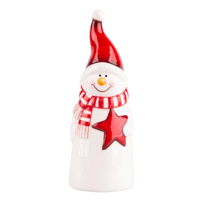 
                                            Figurine snowman with red star 5x5x13 cm
                                            