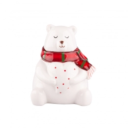 Figurine white bear with heart 9,5x9x12 cm