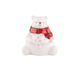 Figurine white bear with heart 8,5x6,5x9 cm