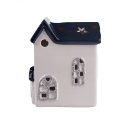 Figurine led house with dark blue roof 10x6x12 cm
