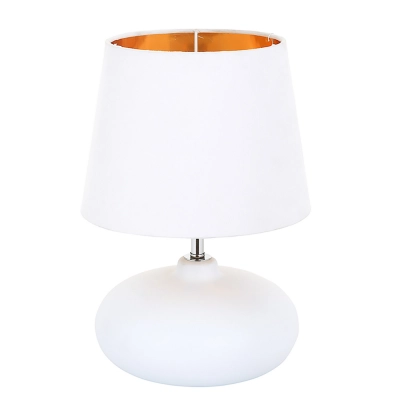
                                            Table lamp with white ceramic base, 21x30 cm, and white-gold lampshade
                                            