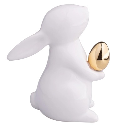 
                                                White rabbit with gold egg 11x6,5x12,5 cm
                                                