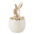 Ceramic decoration gold rabbit in egg 5,5x5,5x9,5 cm