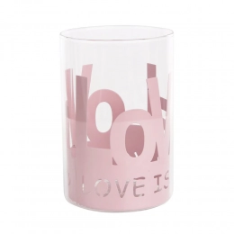 Metal candle holder pink