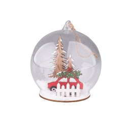 Glass christmas decor 10x10x11 cm
