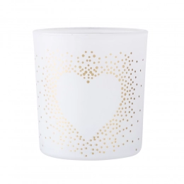 Matt glass candlestick 7.5x8 cm heart