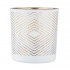White glass candle holder with gold interior 7x8 cm, geometric decoration White glass candle holder with gold interior 7x8 cm, geometric decoration