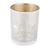 White glass candle holder with gold interior 10x12,5 cm, geometric decoration White glass candle holder with gold interior 10x12,5 cm, geometric decoration