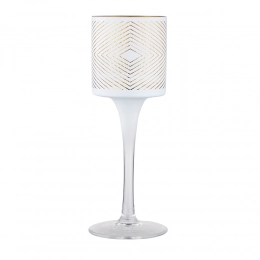 Glass tlight holder dek. geometryczna