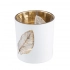 White glass candlestick with a golden interior 7x8 cm leaf White glass candlestick with a golden interior 7x8 cm leaf