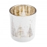 Glass candle holder, white with gold interior, 7x8 cm, Christmas tree decoration Glass candle holder, white with gold interior, 7x8 cm, Christmas tree decoration