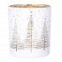 Glass candle holder, white with gold interior, 9x10 cm, Christmas tree decoration Glass candle holder, white with gold interior, 9x10 cm, Christmas tree decoration