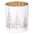 Glass candle holder, white with gold interior, 9x10 cm, Christmas tree decoration Glass candle holder, white with gold interior, 9x10 cm, Christmas tree decoration