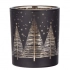 Black glass candle holder with gold interior, 7x8 cm, Christmas tree decoration Black glass candle holder with gold interior, 7x8 cm, Christmas tree decoration