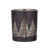 Black glass candle holder with gold interior, 7x8 cm, Christmas tree decoration Black glass candle holder with gold interior, 7x8 cm, Christmas tree decoration