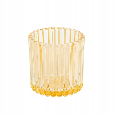 
                                            Glass candle holder 7,5x7,5x7,5 cm yellow
                                            