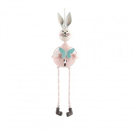 Metal hanger rabbit with butterfly 6x20 cm