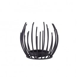 Black metal candle holder 10x9,5 cm
