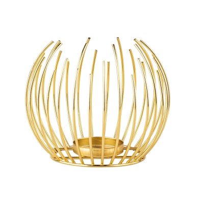 
                                            Gold metal candle holder 14x12 cm
                                            