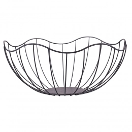 Черная металлическая корзина с цветочным дизайном 28x12 см