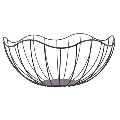 
                                            Черная металлическая корзина с цветочным дизайном 28x12 см
                                            