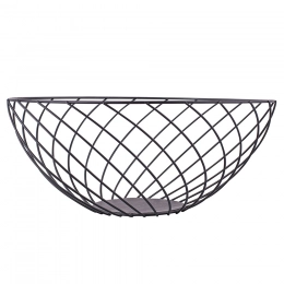 Black metal basket 28x12 cm, twisted shape