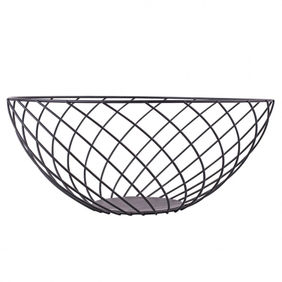 
                                                Черная металлическая корзина 28x12 см, изогнутая форма
                                                