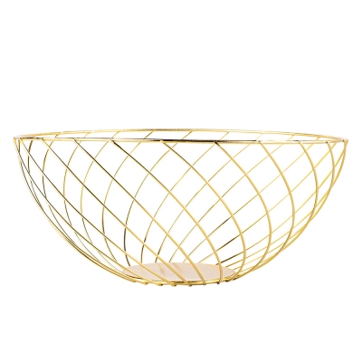 
                                                Золотая металлическая корзина 28x12 см, изогнутая форма
                                                