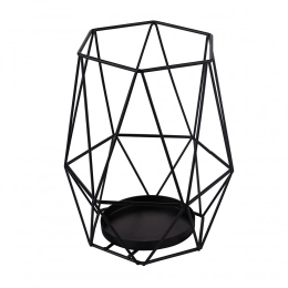 Black metal candle holder 15x15x18 cm