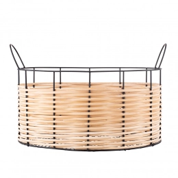 Металлическая корзина с соломой 40x26,5x24,5 см