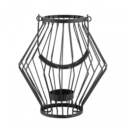 Metal candle holder 19x19x20 cm black
