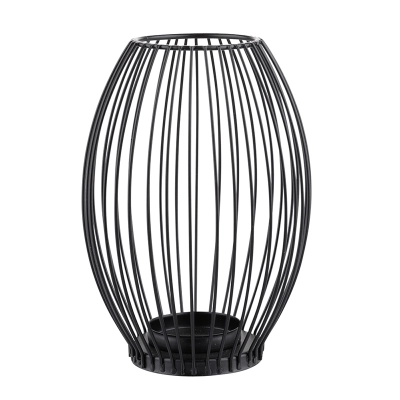 
                                            Black metal lattice candle holder 16X16X23 cm
                                            
