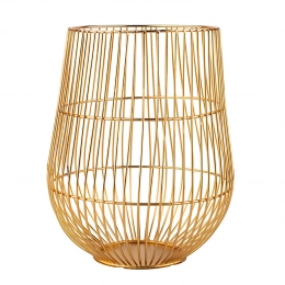 Gold metal candle holder 11x11x16 cm