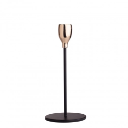 Candle holder for thin candle 8x8x18,5 cm black-gold