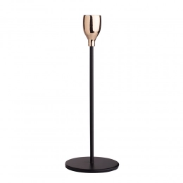 Black metal candle holder with gold 8x822,5 cm