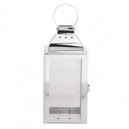 Metal lantern 9x9x20 cm silver