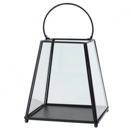 Metal tapered lantern 17x17x19,5 cm black
