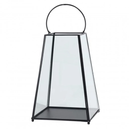 Metal tapered lantern 21x21x31,5 cm black