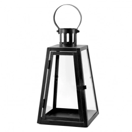 Black metal lantern  15x15x27 cm