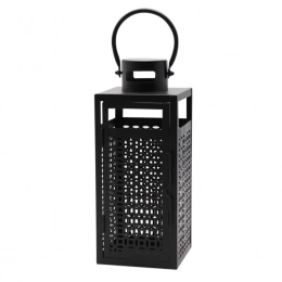 Metal lantern 13x12x30 cm black