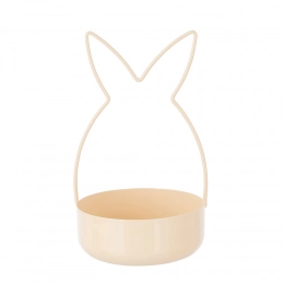 Metal bowl rabbit design 11x10x19 cm yellow
