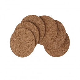 cpl. 6 round washers, diameter 10 cm, made of natural cork