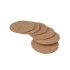 Комплект из 6 круглых шайб, диаметром 10 см, изготовленных из натурального пробки. Комплект из 6 круглых шайб, диаметром 10 см, изготовленных из натурального пробки.
