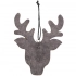 Wooden deer with hanger 19x14,5 cm grey