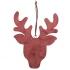 Wooden deer with hanger 19x14,5 cm red