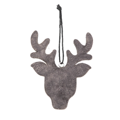 
                                            Wooden deer with hanger 16x12 cm grey
                                            