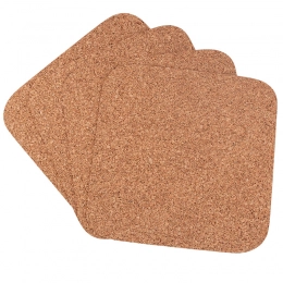 Set of 4 square cork mats 30x30cm