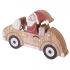 Wooden car with santa 16x9,5x2 cm