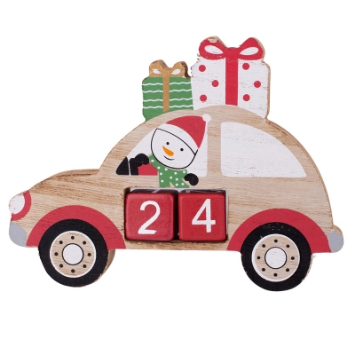 
                                            Wooden advent calendar car decor 18x13x2 cm
                                            
