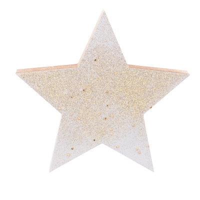 
                                            Wooden star figurine with gold 16x14,5x2 cm
                                            